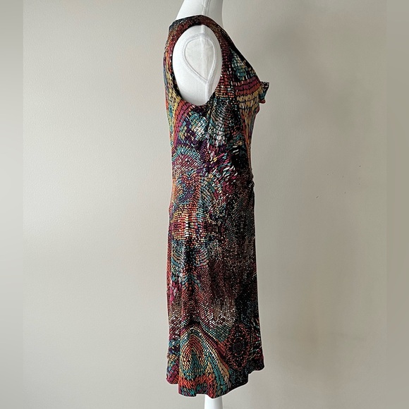 Trina Turk NWT Multicolor Cowl Neck Dress – Size 10 Sleeveless Knee Length - Picture 5 of 6